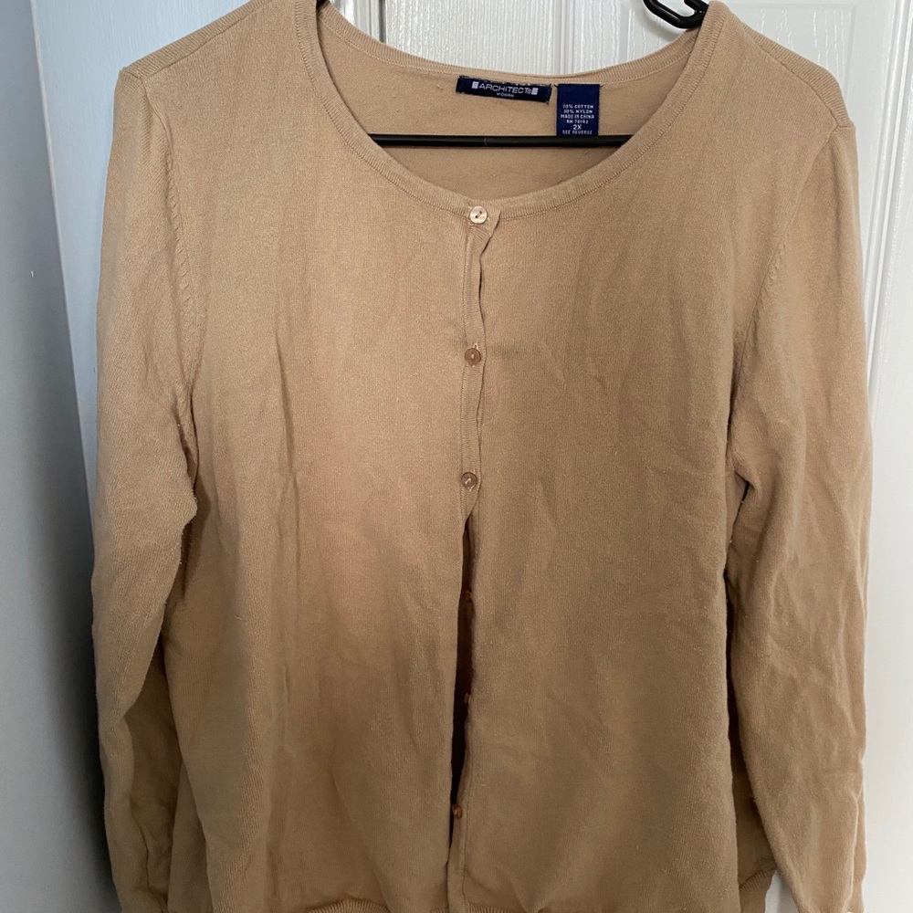 Architect tan button down cardigan